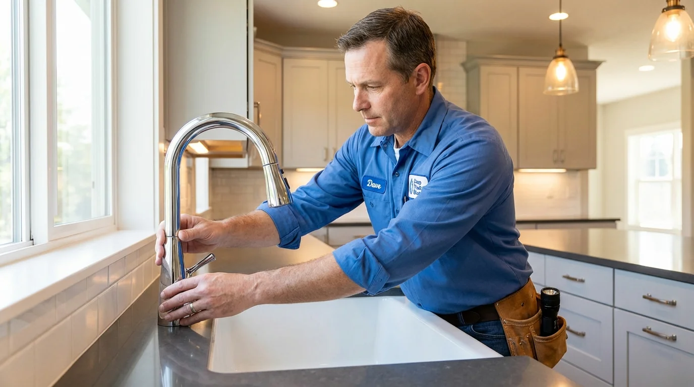 Kitchen faucet installation by Johns Plumbing LLC in West Point