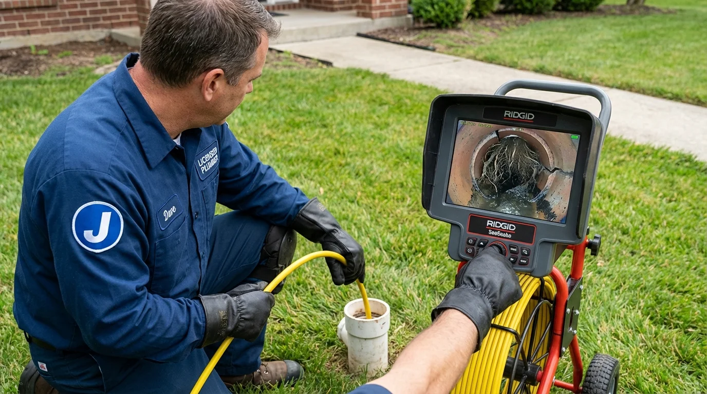 Sewer camera inspection being performed by Johns Plumbing LLC in West Point